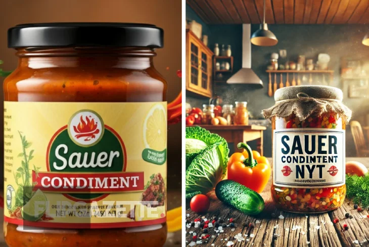 Sauer Condiment NYT: Jar of sauerkraut next to NYT crossword puzzle